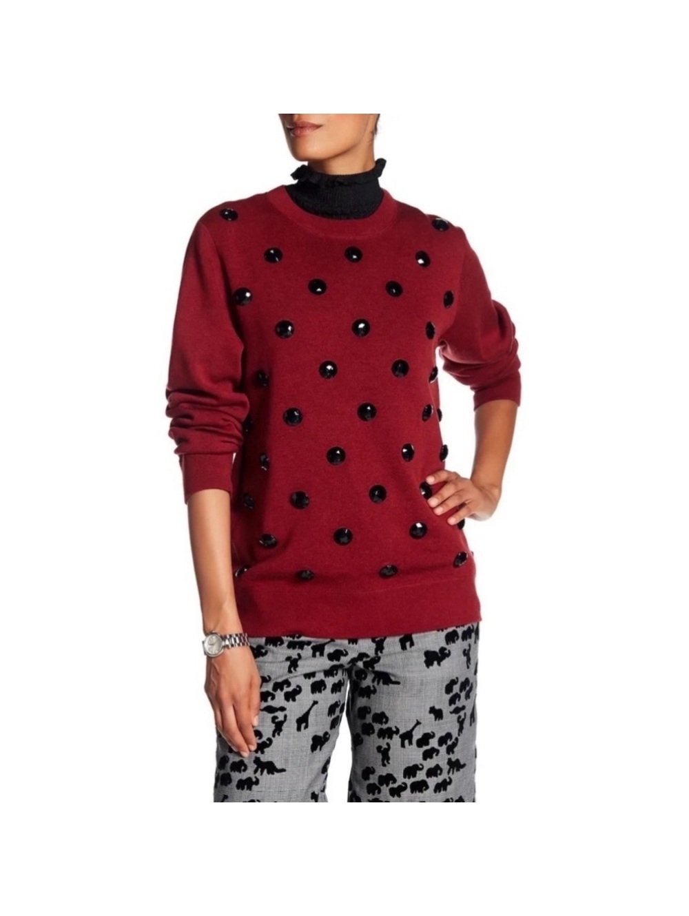 Marc Jacobs Crewneck Sweater in Red, Size XS NEW w/Tag Retail $525